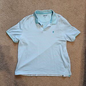 IZOD Men's Feeder Stripe Advantage Pique Polo - Blue Radiance/Pink XXL